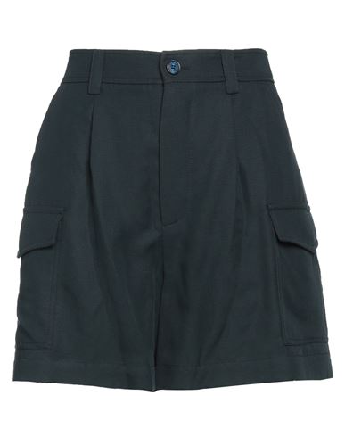 Woolrich Woman Shorts & Bermuda Shorts Midnight Blue Size 30 Viscose, Linen In Multi