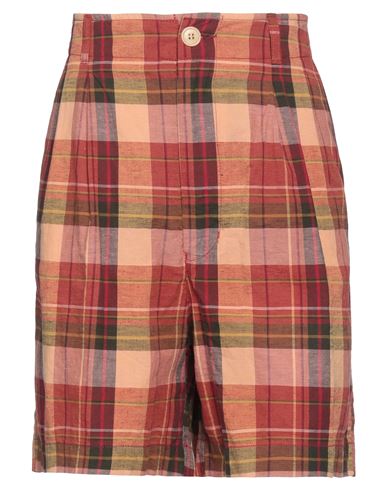 Girls Of Dust Woman Shorts & Bermuda Shorts Rust Size S Cotton, Linen In Red