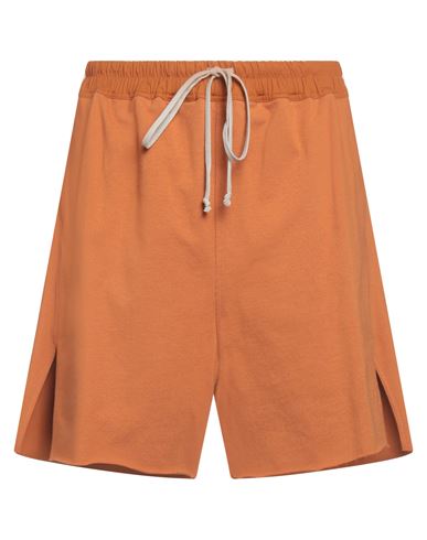 Rick Owens Man Shorts & Bermuda Shorts Rust Size 32 Cotton, Elastane In Red