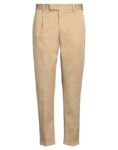 Pt Torino Man Pants Sand Size 38 Cotton, Linen, Elastane In Beige