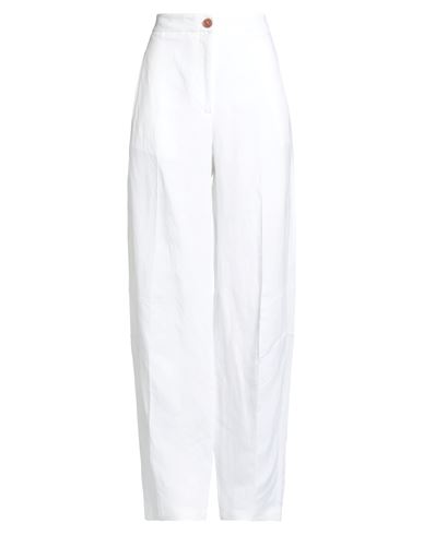 Erika Cavallini Woman Pants White Size 6 Viscose, Linen In White