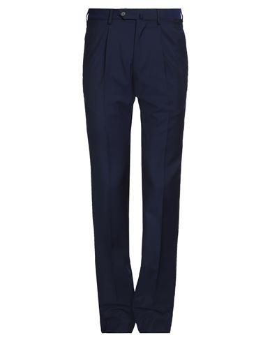 Caruso Man Pants Navy Size 40 Wool, Mohair Wool In Blue