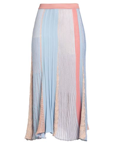Roberto Collina Woman Midi Skirt Sky Blue Size M Cotton, Viscose, Linen, Polyester In Blue