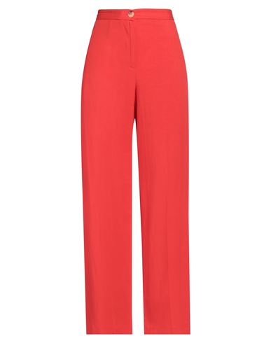 Vicolo Woman Pants Tomato Red Size L Viscose, Linen In Tomato Red
