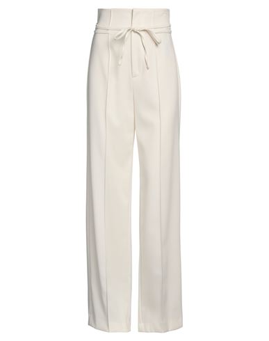 Erika Cavallini Woman Pants Ivory Size 2 Polyester, Virgin Wool, Elastane In White