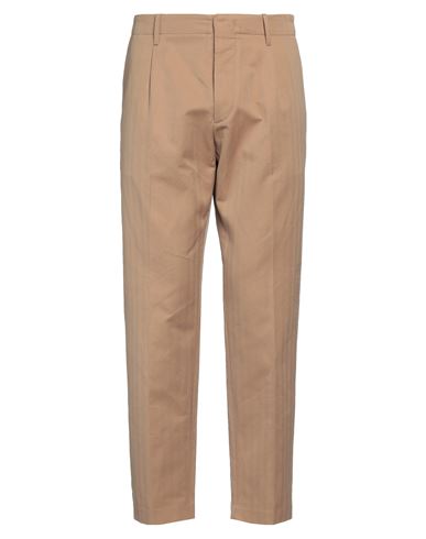 Hindustrie Man Pants Camel Size 36 Cotton, Linen In Sand