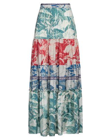 Shop Pierre-louis Mascia Woman Maxi Skirt Deep Teal Size S Silk