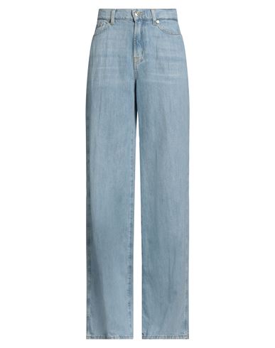 7 For All Mankind Woman Jeans Blue Size 30 Cotton, Linen In Blue