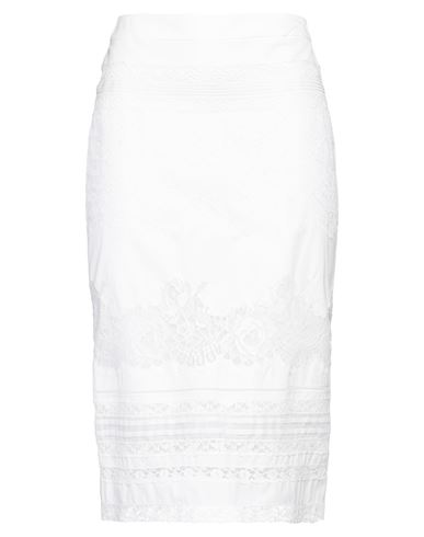 Ermanno Scervino Woman Midi Skirt White Size 4 Cotton, Viscose, Polyamide In White