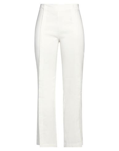 Erika Cavallini Woman Pants Ivory Size 12 Linen, Polyester, Viscose, Elastane In White