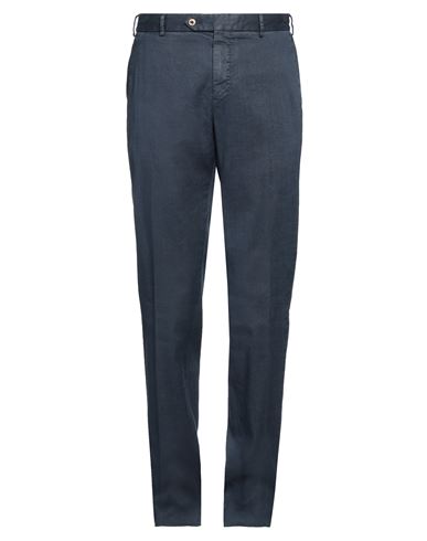 Pt Torino Man Pants Navy Size 36 Linen, Cotton, Elastane