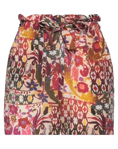 Shop Zhelda Woman Shorts & Bermuda Shorts Burgundy Size 2 Viscose, Silk In Red
