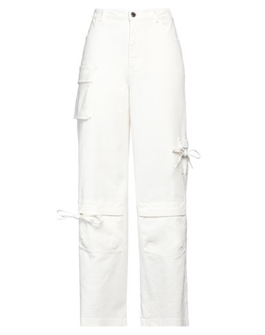 Soallure Woman Jeans White Size 8 Cotton, Elastane