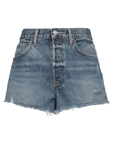 AGOLDE AGOLDE WOMAN DENIM SHORTS BLUE SIZE 28 COTTON 