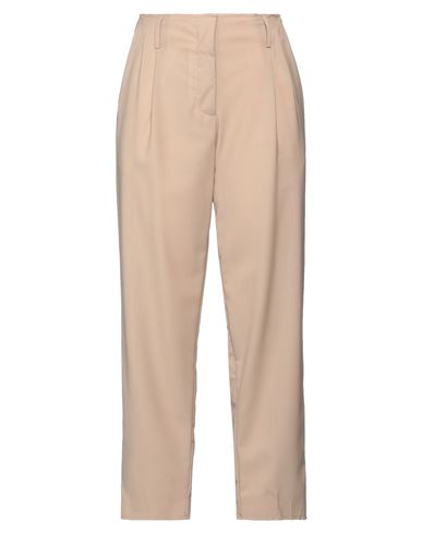 White Sand Woman Pants Beige Size 8 Virgin Wool