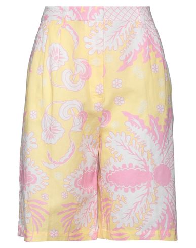 Herzensangelegenheit Woman Shorts & Bermuda Shorts Yellow Size 6 Cotton In Multi