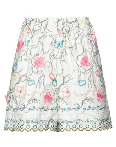 Elie Saab Woman Shorts & Bermuda Shorts White Size 2 Cotton, Polyester In White