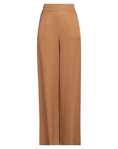 Alessia Santi Woman Pants Brown Size 6 Viscose, Linen