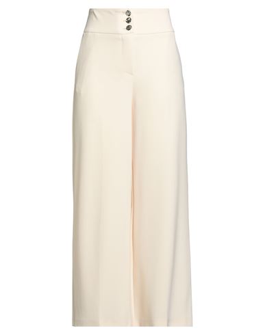 Simona Corsellini Woman Pants Cream Size 8 Polyester, Elastane