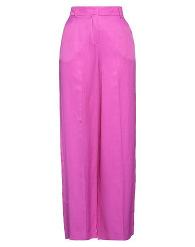 Actualee Woman Pants Fuchsia Size 10 Viscose, Linen In Pink