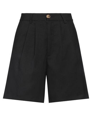 Anine Bing Woman Shorts & Bermuda Shorts Black Size 6 Polyester, Virgin Wool In Blue