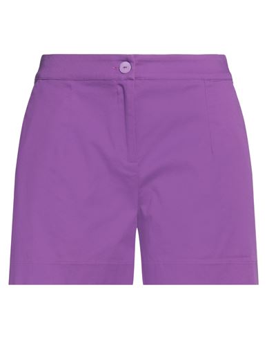 Purotatto Woman Shorts & Bermuda Shorts Purple Size 6 Cotton, Elastane