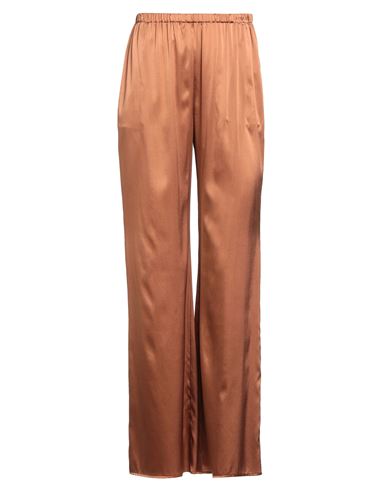 Purotatto Woman Pants Rust Size 8 Silk, Elastane In Brown