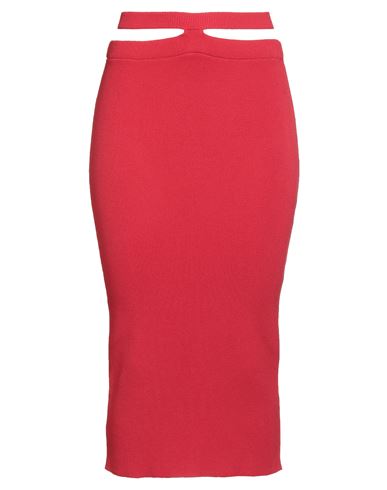 Vicolo Woman Midi Skirt Red Size Onesize Viscose, Polyester
