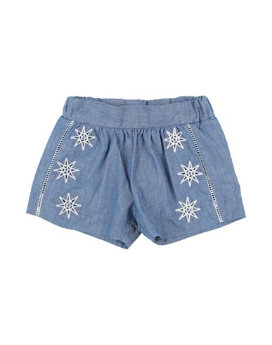 Chloé Denims Effect Short With Perforated Detail In Blue