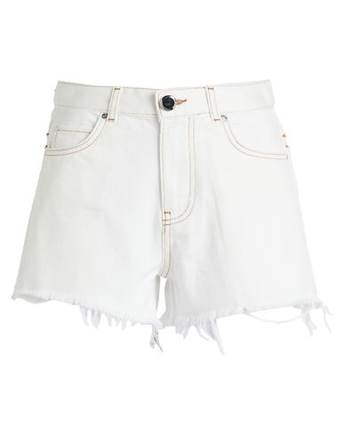 Pinko Woman Denim Shorts Ivory Size 29 Cotton, Polyester In White