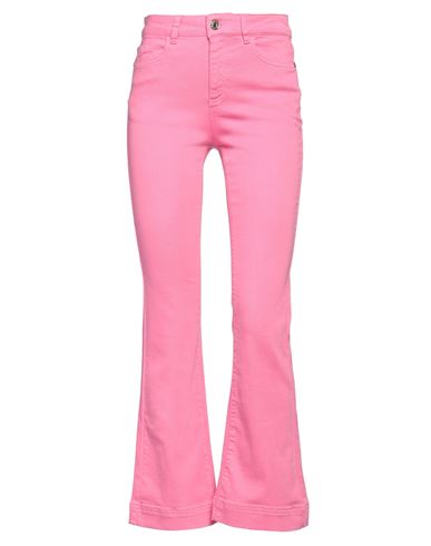 Nenette Woman Jeans Fuchsia Size 25 Cotton, Elastomultiester, Elastane In Pink
