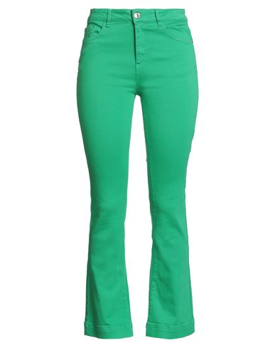 Nenette Woman Jeans Green Size 27 Cotton, Elastomultiester, Elastane In Green