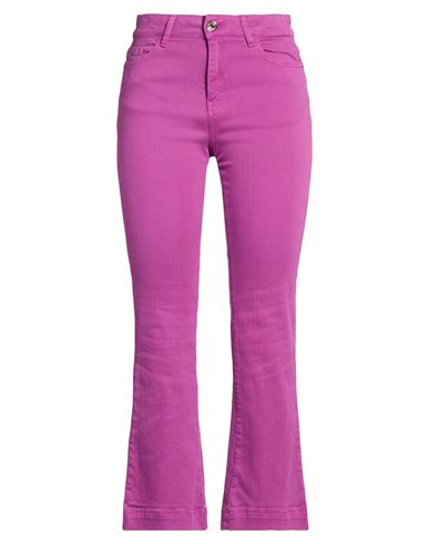 Nenette Woman Jeans Mauve Size 26 Cotton, Elastomultiester, Elastane In Pink
