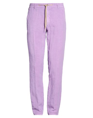Berwich Man Pants Lilac Size 40 Lyocell, Linen In Purple