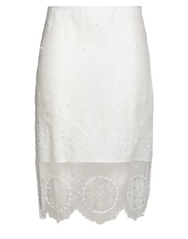Des_phemmes Woman Midi Skirt White Size 4 Silk