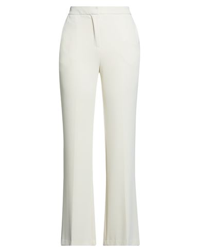 Kaos Woman Pants Ivory Size 12 Polyester, Elastane