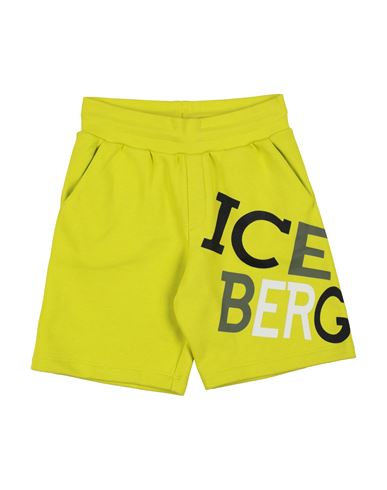 Iceberg Man Shorts & Bermuda Shorts Lime Green Size 16 Cotton, Polyester In Green