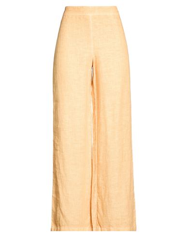 120% Lino Woman Pants Camel Size 8 Linen In Sand
