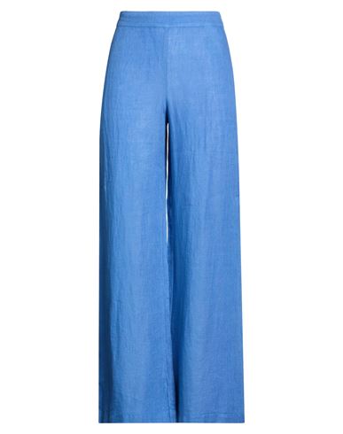 120% Lino Woman Pants Blue Size 14 Linen