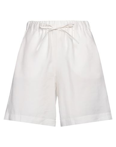 Rue Du Bac Woman Shorts & Bermuda Shorts Ivory Size 8 Modal, Polyester In White