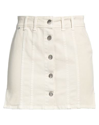 JIJIL JIJIL WOMAN DENIM SKIRT IVORY SIZE 27 COTTON, ELASTANE 