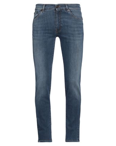 Pt Torino Man Jeans Blue Size 35 Cotton, Polyester, Elastane In Blue