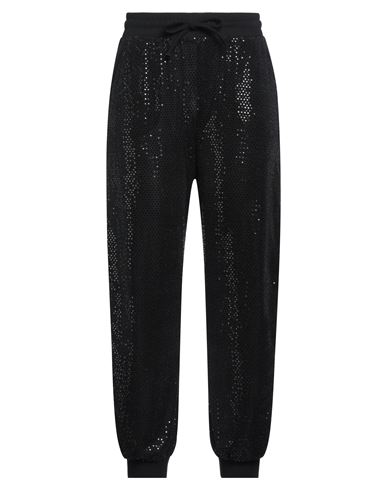 EA7 EA7 WOMAN PANTS BLACK SIZE L POLYAMIDE, ELASTANE, METALLIC FIBER, VISCOSE, POLYESTER 