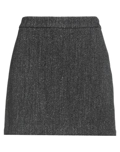Roberto Collina Woman Mini Skirt Charcoal Size L Wool, Linen, Nylon