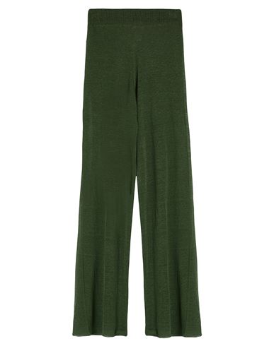 Kontatto Woman Pants Military Green Size Onesize Linen, Polyamide In Green