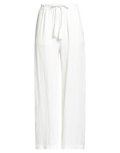 Alpha Studio Woman Pants Off White Size 8 Linen, Viscose In White