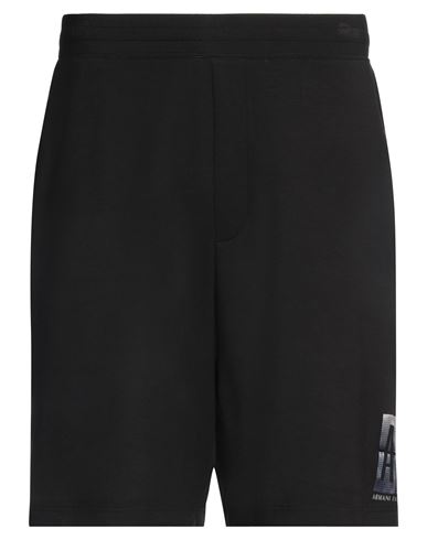 Armani Exchange Man Shorts & Bermuda Shorts Black Size Xxl Modal, Polyester, Elastane In Black