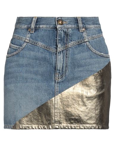 Pinko Woman Denim Skirt Blue Size 14 Cotton
