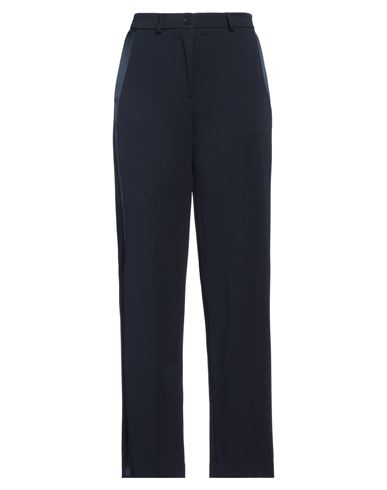 Vicolo Woman Pants Midnight Blue Size M Polyester, Elastane In Blue