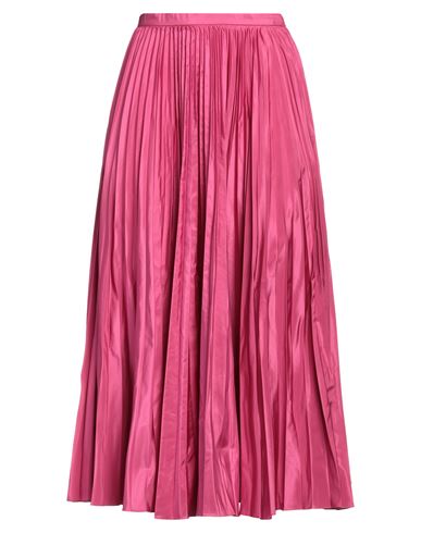 Dior Pleated Midi Skirt Flair In Magenta
